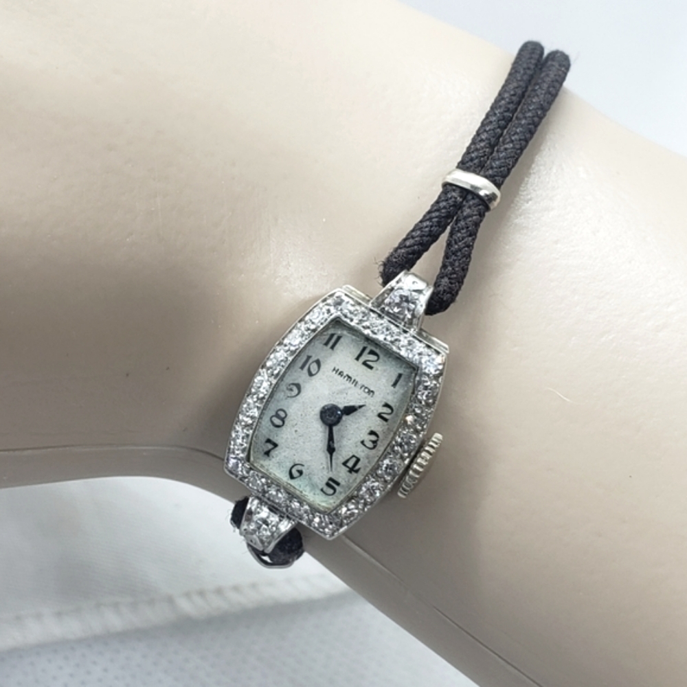 Platinum & Diamond Watch Lady Hamilton - Picture 4 of 12